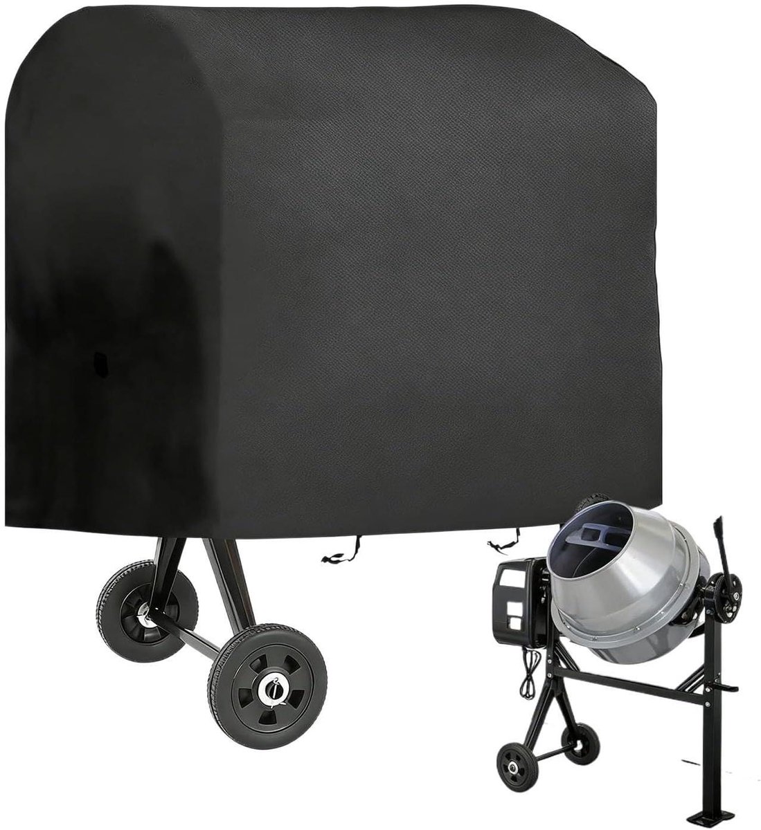 Betonmixerhoes - Betonmolen beschermhoes - Apparatuur beschermen - UV-bestendig waterdicht - 130x80x110 cm - Zwart