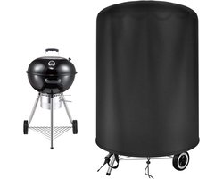 BBQ-hoes - Ronde BBQ-hoes - BBQ-accessoire - 70 x 70 cm - Dubbel waterdicht - Winddicht met naden - Gemakkelijk schoon te maken - Met trekkoord - Geschikt voor Weber ronde BBQ-grills - Zwart