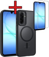 Hoesje - Met Screenprotector - Geschikt voor Samsung Galaxy A17 - Magsafe Compatible - Sterk & Shockproof - Shock Proof Case - Back Cover - Telefoon Hoes - Telefoonhoes - Zwart