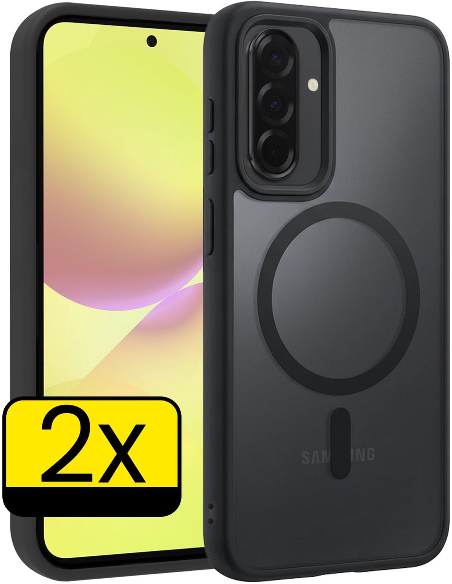 Hoesje - 2 Stuks - Geschikt voor Samsung Galaxy A36 - Magsafe Compatible - Sterk & Shockproof - Back Cover - Shock Proof Case - Telefoon Hoes - Telefoonhoesjes - Zwart