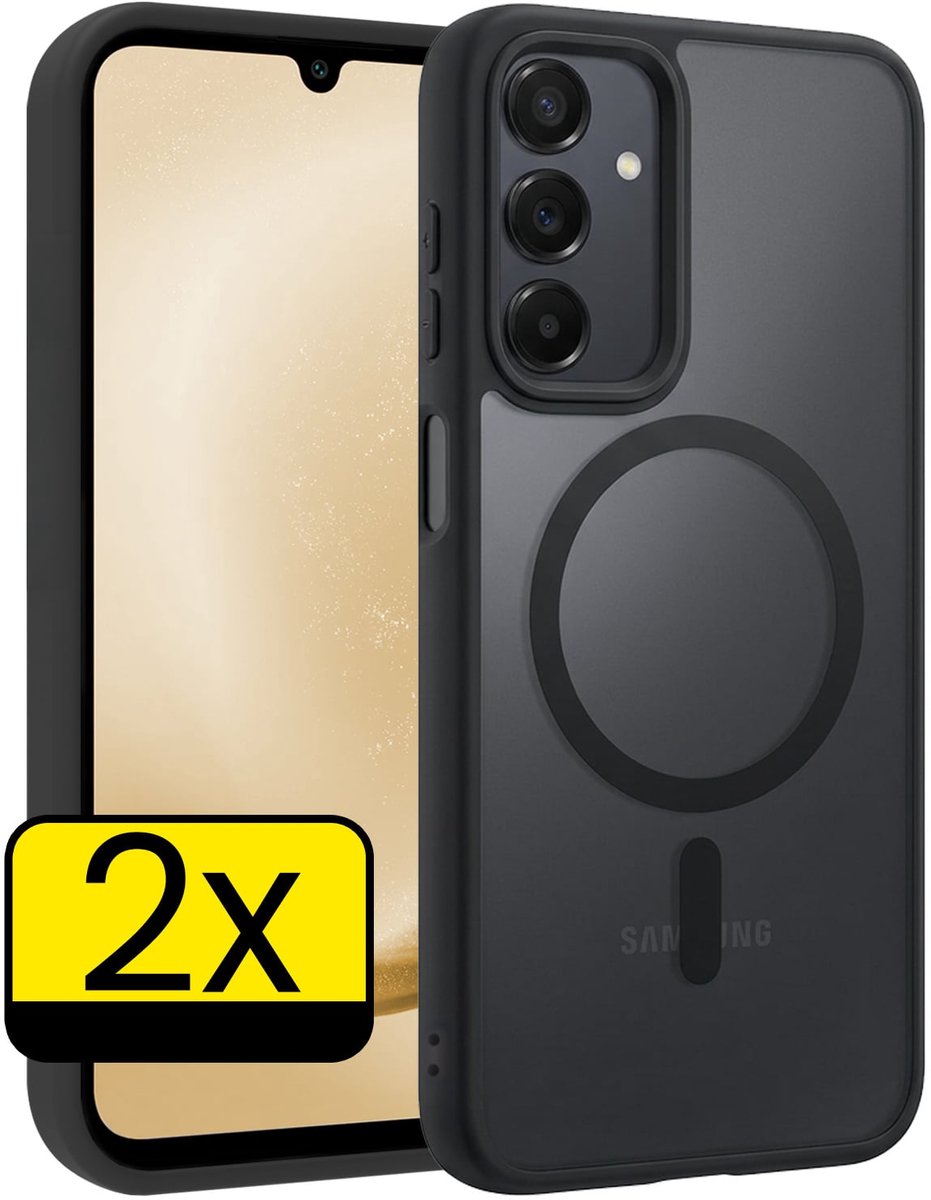Hoesje - 2 Stuks - Geschikt voor Samsung Galaxy A25 - Magsafe Compatible - Sterk & Shockproof - Back Cover - Shock Proof Case - Telefoon Hoes - Telefoonhoesjes - Zwart