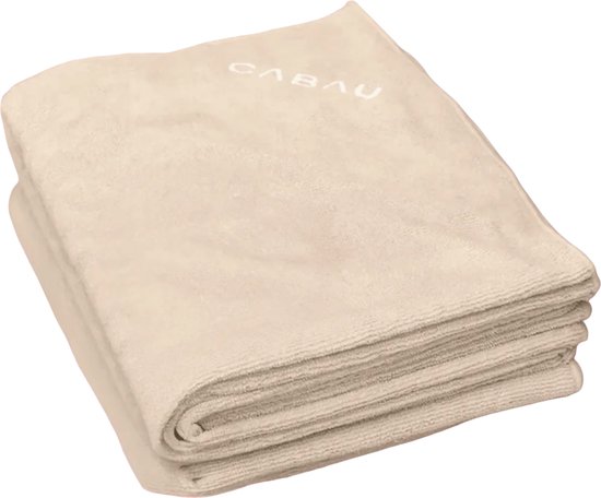 Cabau - Bloom Towel - Beige - Zachte Sporthanddoek van 100% Katoen - Sneldrogend & Absorberend met Ritsvakje - Voor Yoga, Pilates & Elke Workout - 80x40 cm van cabau — afbeelding 3