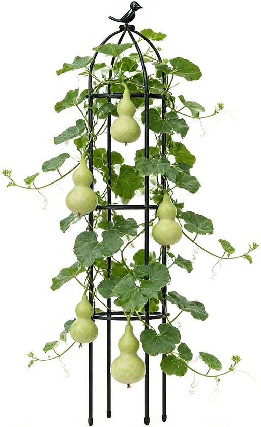 Plantenrek - Rankhulp Klimplantsteun - Planten Ondersteunen - Roestvrij Glasvezel - 120-145 cm - Groen