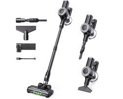 Lubluelu P2 Draadloze Steelstofzuiger 35Kpa- 5 in 1 Handstofzuiger - Zelfstaand Design - 50 Min Gebruikstijd - Verwijderbare Batterij- Anti-klit Borstel - HEPA-filter - LED-koplampen