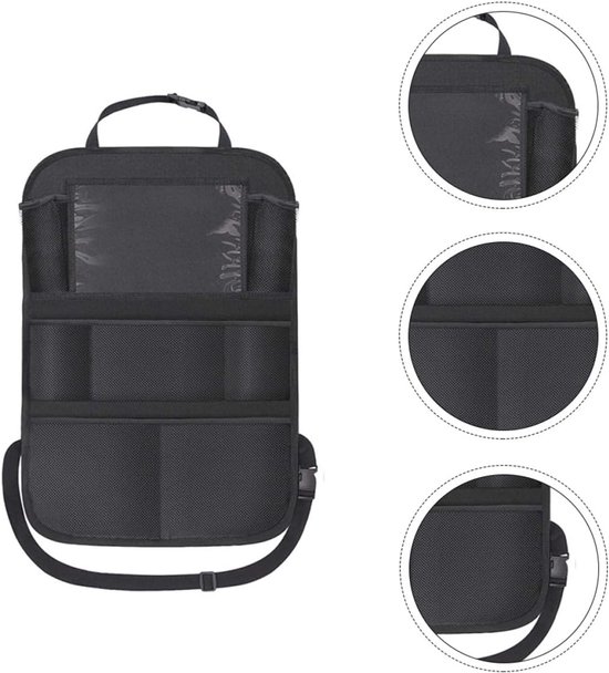Auto Opbergtas Kinderstoel - Organizer Achterbank - Auto Organiseren - Inklapbaar Design - 61x41 cm - Zwart — afbeelding 4