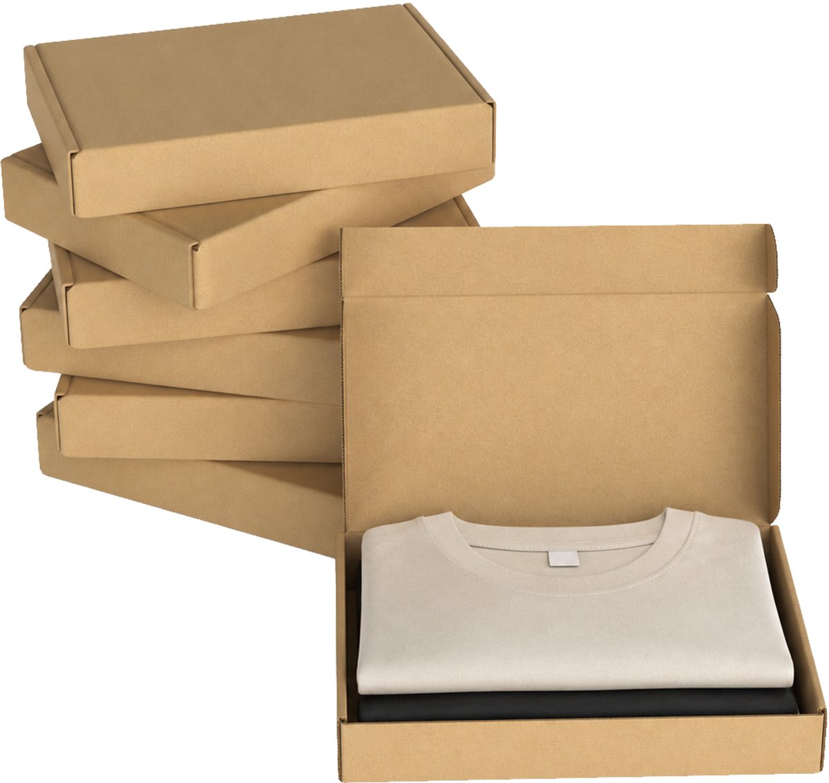 Froadp Verpakking van 60 verpakkingsdozen, opvouwbare kartonnen dozen en transportdozen, eenvoudig op te vouwen, stevige constructie, geschikt voor transport, verhuizingen, opslag en cadeauverpakkingen. Grote brieven - bruin - 32 x 22 x 5 cm