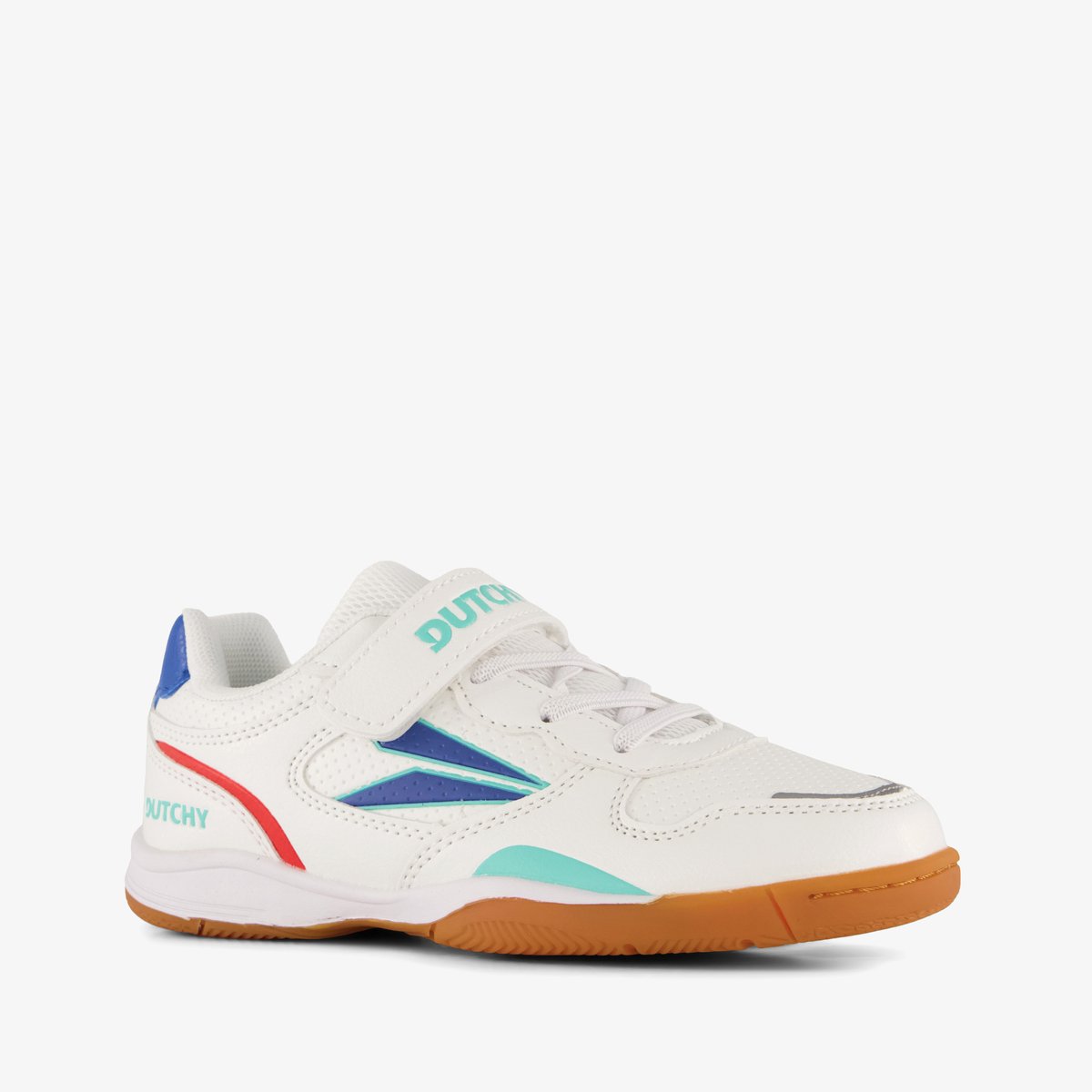Dutchy Sharp kinder zaalschoenen IC wit blauw - Gymschoenen - Maat 28 - Uitneembare zool