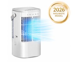 Mobiele airco zonder Slang & Afvoer- 3-in-1 - 4 Snelheden - Mini Ventilator - Draagbare Aircooler - LED Verlichting- Aircoventilatoren - Voor Slaapkamer & Woonkamer - Wit