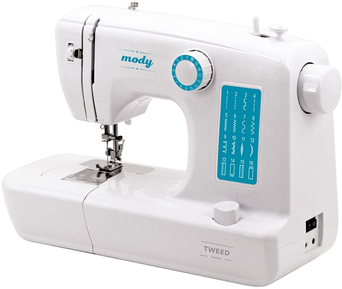 SnelShoppen - TWEED Mody Automatische Naaimachine Elektrisch - Voor Beginners en Gevorderden - Inclusief Diverse Accessoires - Ideaal voor Creatieve P