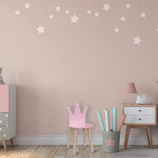 Kinderstoel met kroonmotief - Roze houten design voor de kinderkamer — afbeelding 3