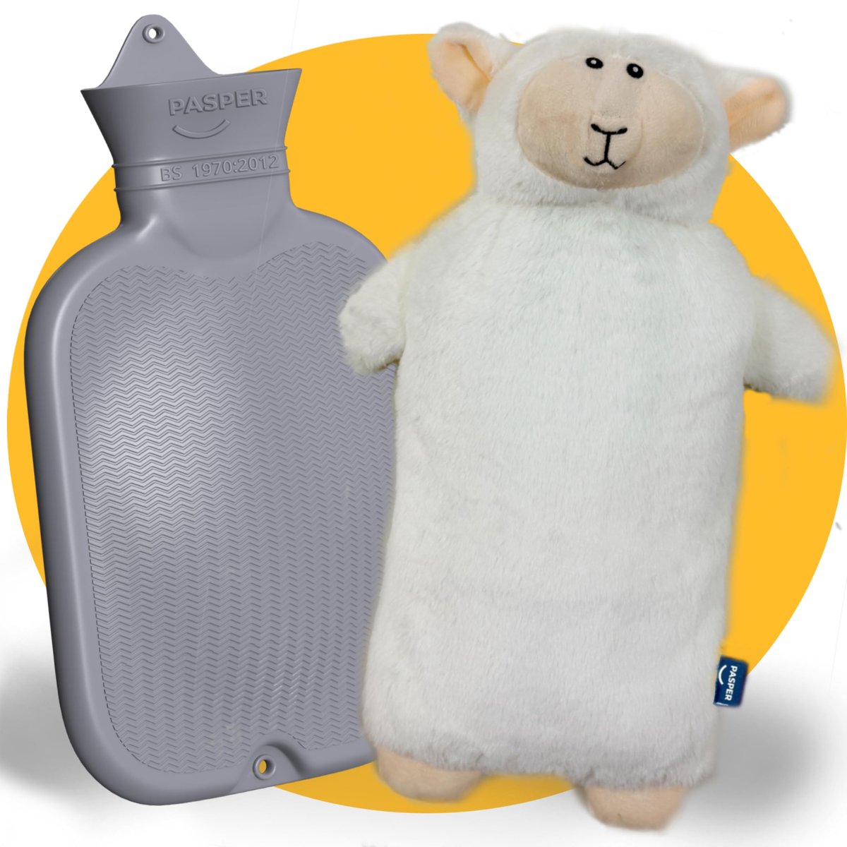 SnelShoppen - XXL warmwaterkruik 3,5 liter met zachte fleece overtrek, naadloos design, ideaal voor baby's, kinderen en volwassenen, perfect cadeau vo