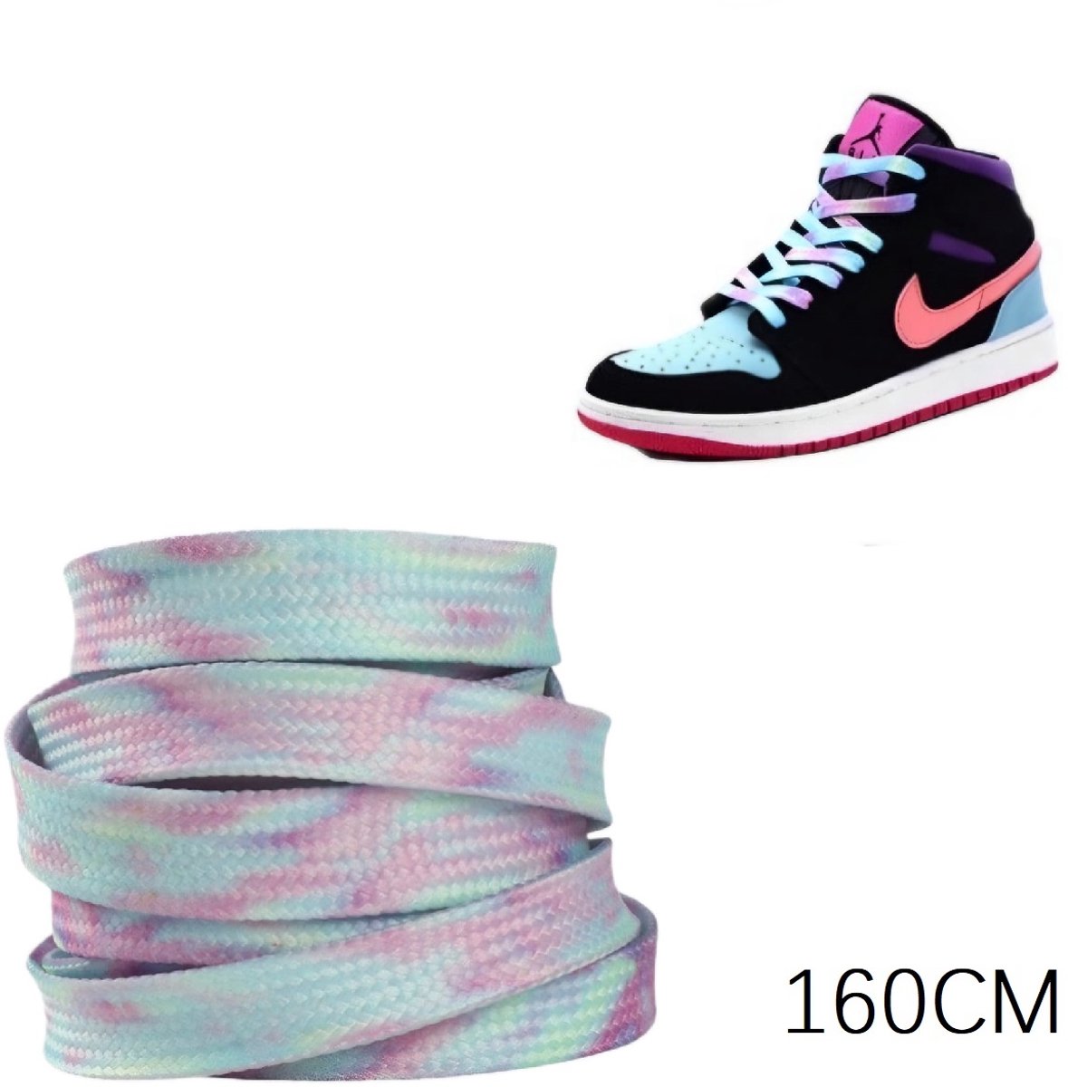 Kleurrijke platte schoenveters Paars blauw -breedte 8MM- 160cm- Outdoor/ sport schoenen veters- Sneakers schoenen Unisex- kinderen- tieners- volwassenen