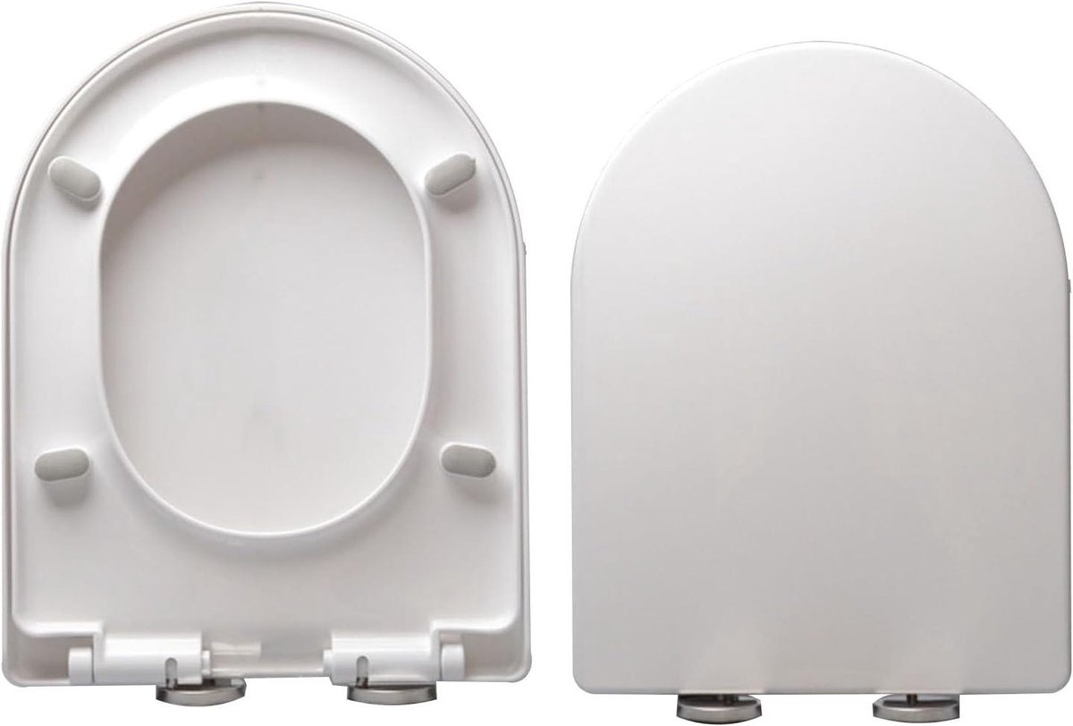 Toiletbril met softclose - WC bril toiletdeksel - Badkamercomfort verhogen - Snelle reiniging met één knop - 46x36cm - Wit