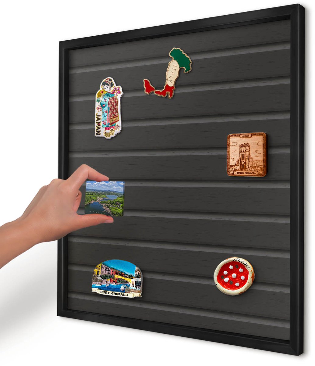 Artprintcave Zwart Magneetbord mit Zwart Frame - 50x50 cm - Paneeltextuur Magneetbord Voor Foto's - Modern Bord Voor Magneten - Texturen