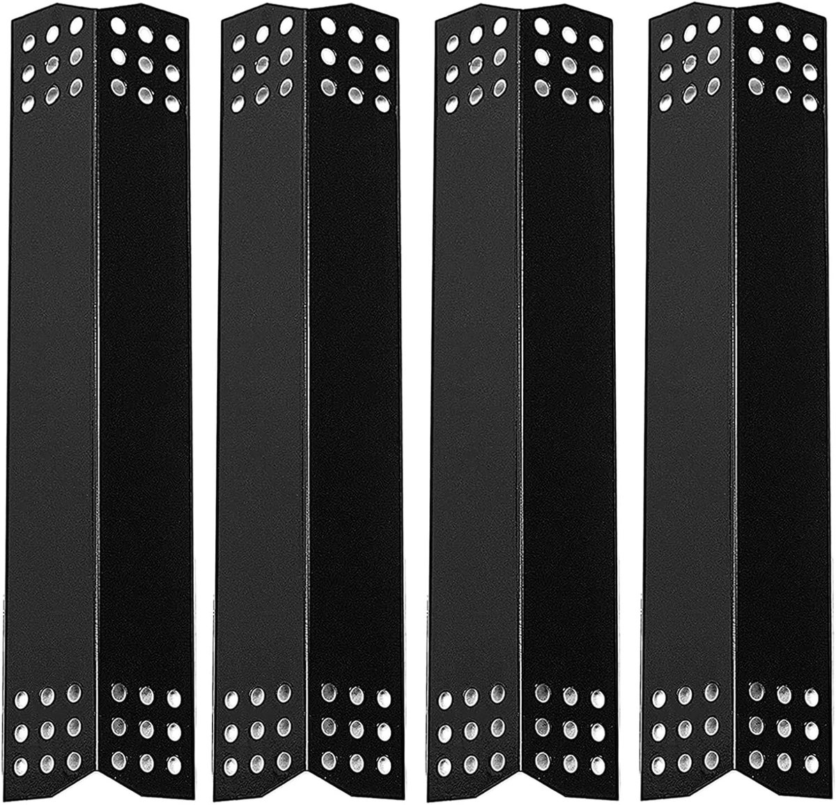 SnelShoppen - 4 Stuks Gas Grill Branders Deksel 37cm Porselein Staal Verwarmingsplaat Flavorizer Bars Vlamverdeler voor Barbecue en Camping