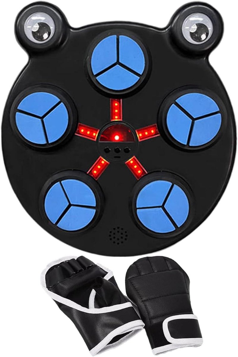 Muziek Boksmachine - Wandtrainer Boksen - Fitness Thuis - Interactieve Lichten - 332 x 302 x 6 cm - Zwart