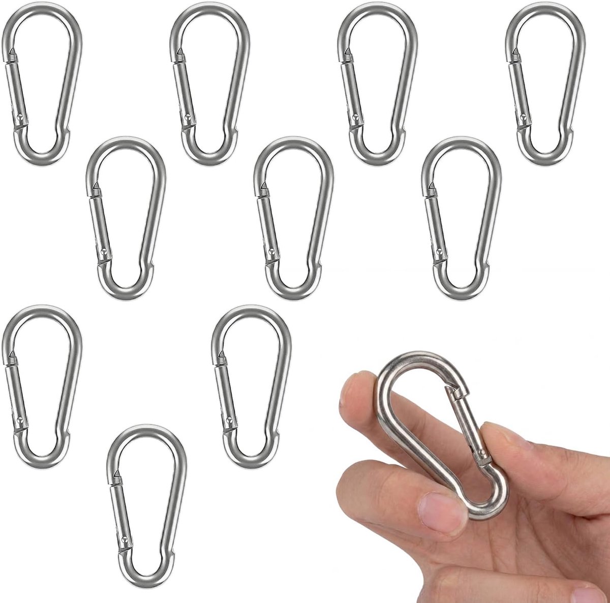 karabijnhaak (extra sterk) – Karabijnhaak met veerclip voor outdoor, vissen, sleutelhangers en hondenriemen