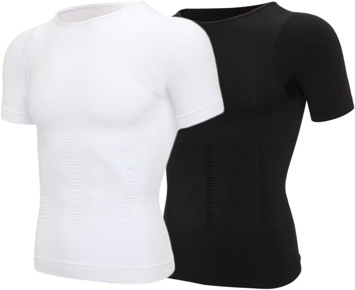 Bodyshaper voor heren, afslankend vest, T-shirt, elastisch, slank