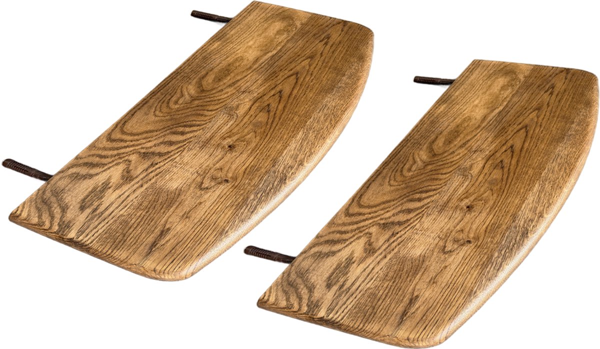 Tverdi 2stk Wandplanken 100% massief eik - Ardello - 60x25x3cm - Old Brown - Tverdi