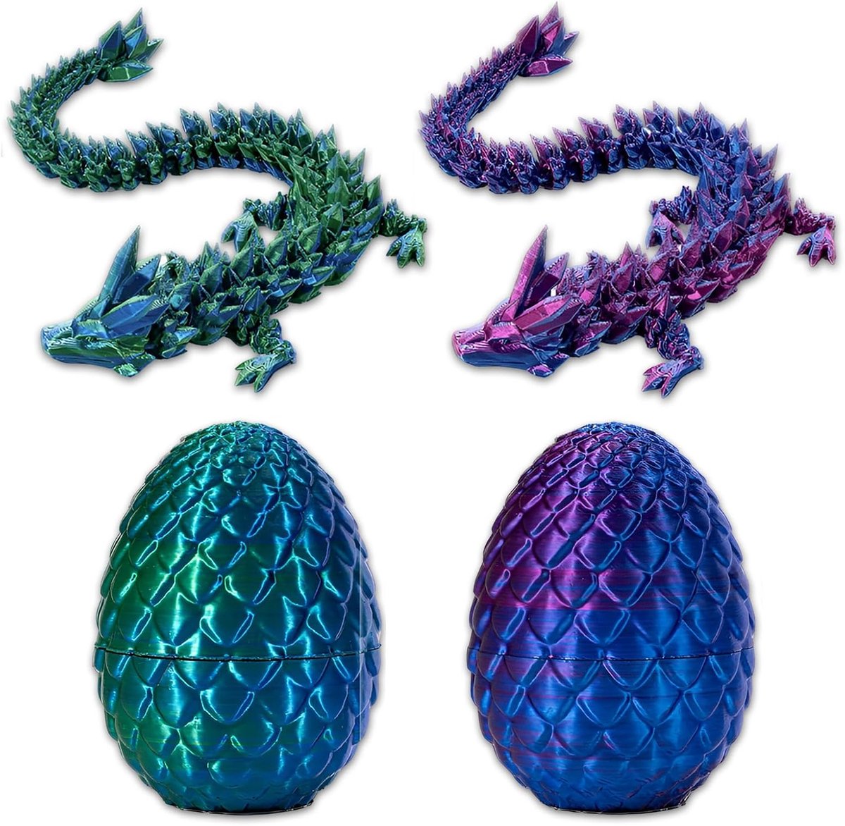 3D Gedrukt Drakenei Met Draak, 2pcs Set Draak In Ei Draagbaar Drakenspeelgoed, voor Kinderen Drakenliefhebbers en Auto's, Kantoren, Huizen Desk Speelgoed