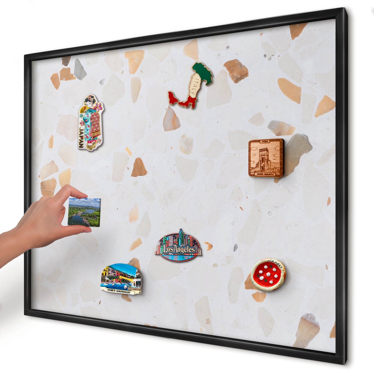 Artprintcave Wit Magneetbord mit Zwart Frame - 80x60 cm - Warm Mozaïek Magnetisch Bord - Modern Magnetisch Bord Voor Magneten - Teksten