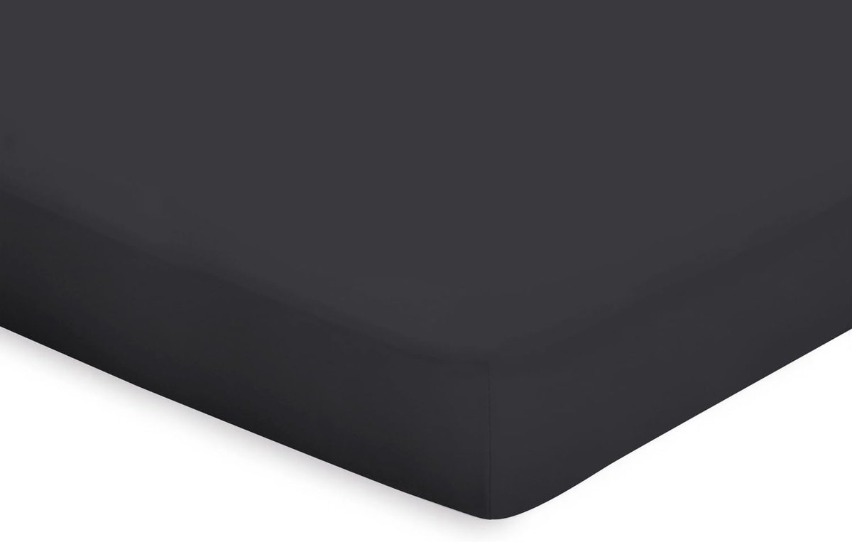 SnelShoppen - Topper Hoeslaken Katoen Percale - Antraciet 140x200cm - Luxe, Ademend, Wasbaar, Geschikt voor Bed, Gastenkamer, Comfortabel Slapen