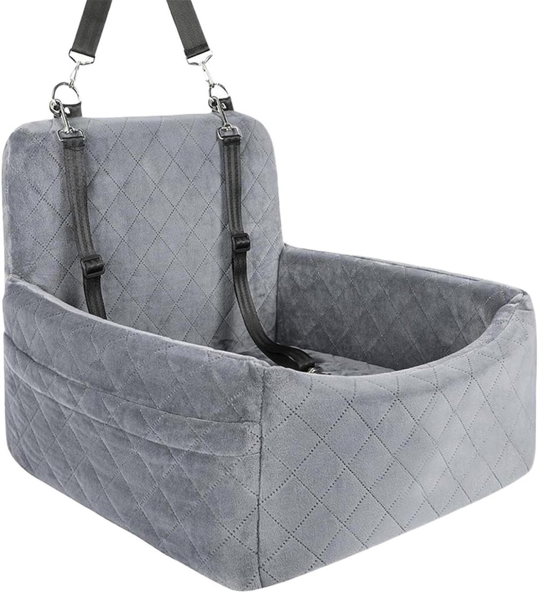 Honden Autostoel - Dierendrager Booster - Veilig Reizen - Huidvriendelijk Comfort - 45 x 30 x 5 cm - Grijs
