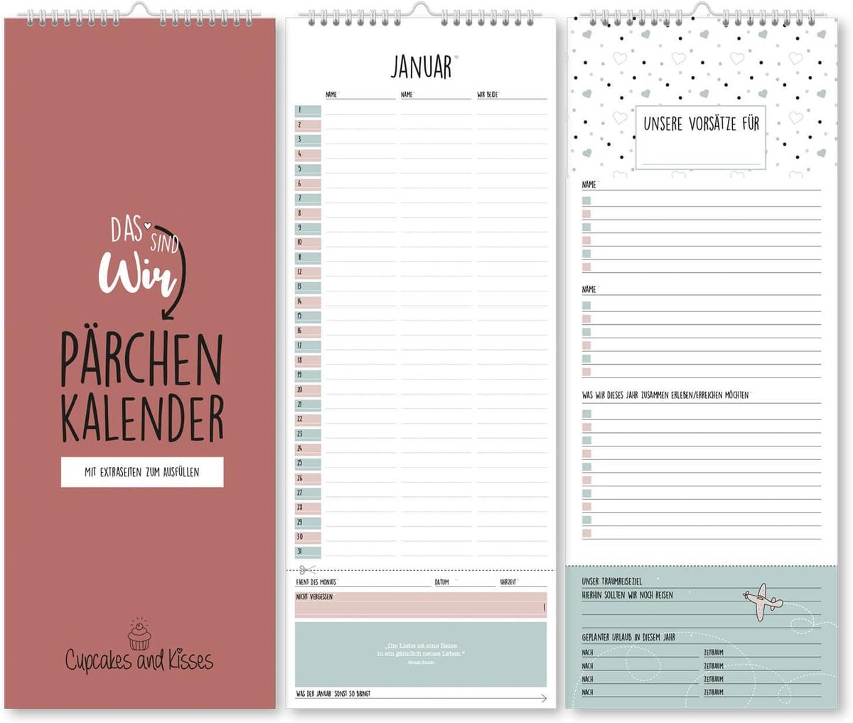 Koppels kalender - interactief zonder jaartal - ruimte voor afspraken - versterkt jullie band - ShopVlot