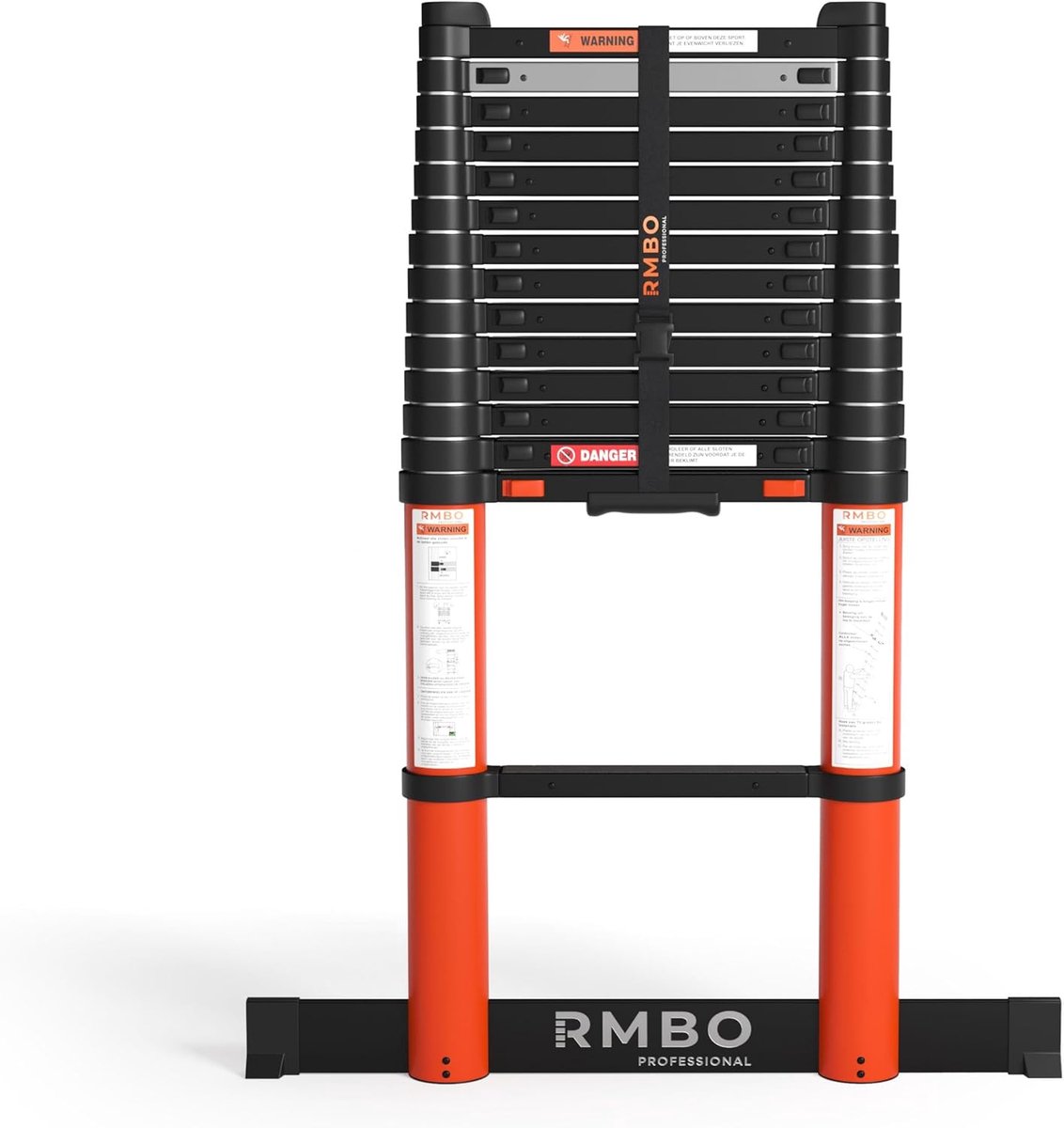 SnelShoppen - Professionele Telecopische Ladder 4.4m - Compact & Draagbaar met Zachte Sluiting - Voor Thuis & Professioneel Gebruik - Max. 150kg, EN 5