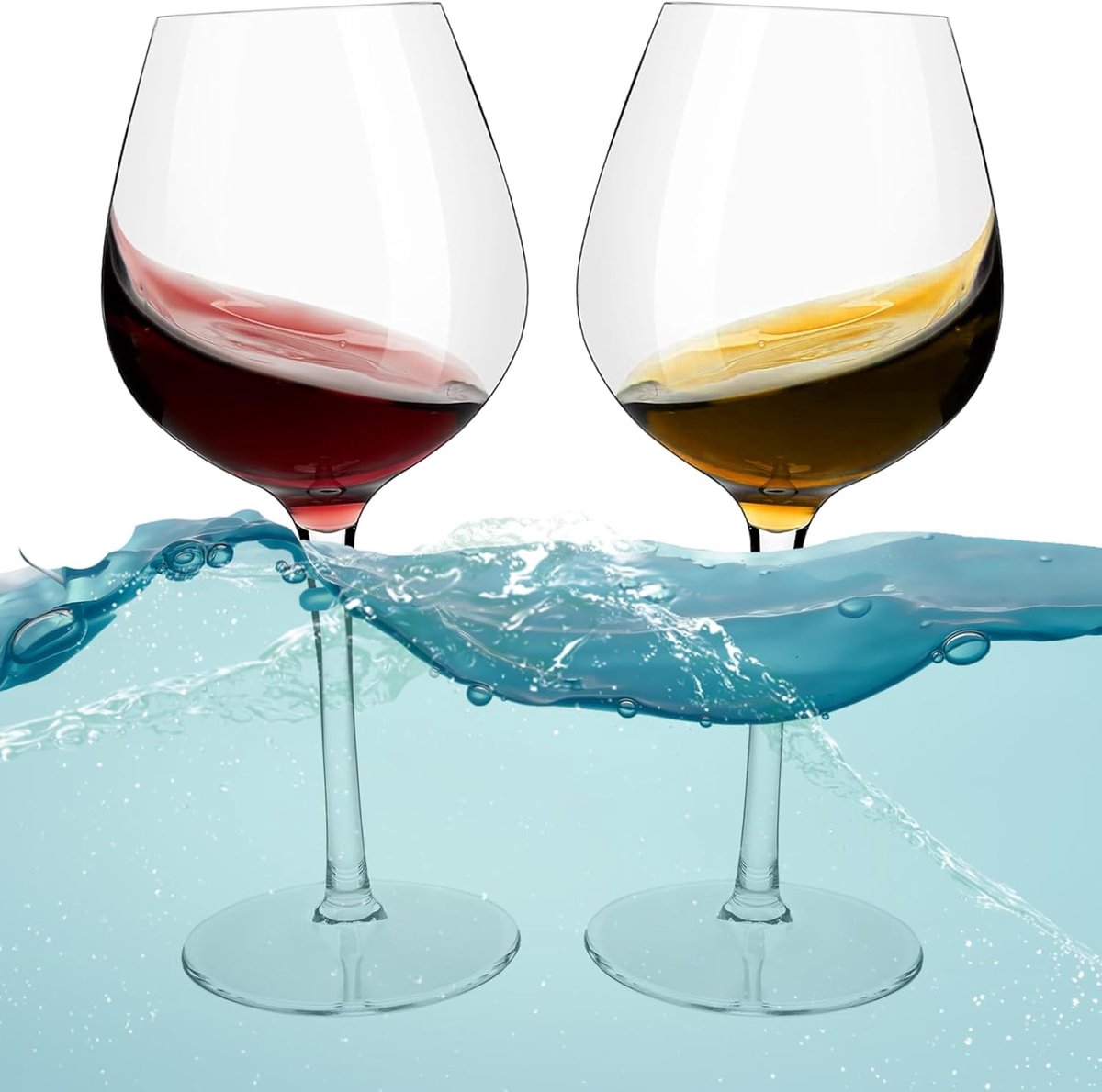 drijvende wijnglazen set van 2 - kunststof 480 ml - onbreekbaar - perfect voor zwembadplezier - ShopVlot