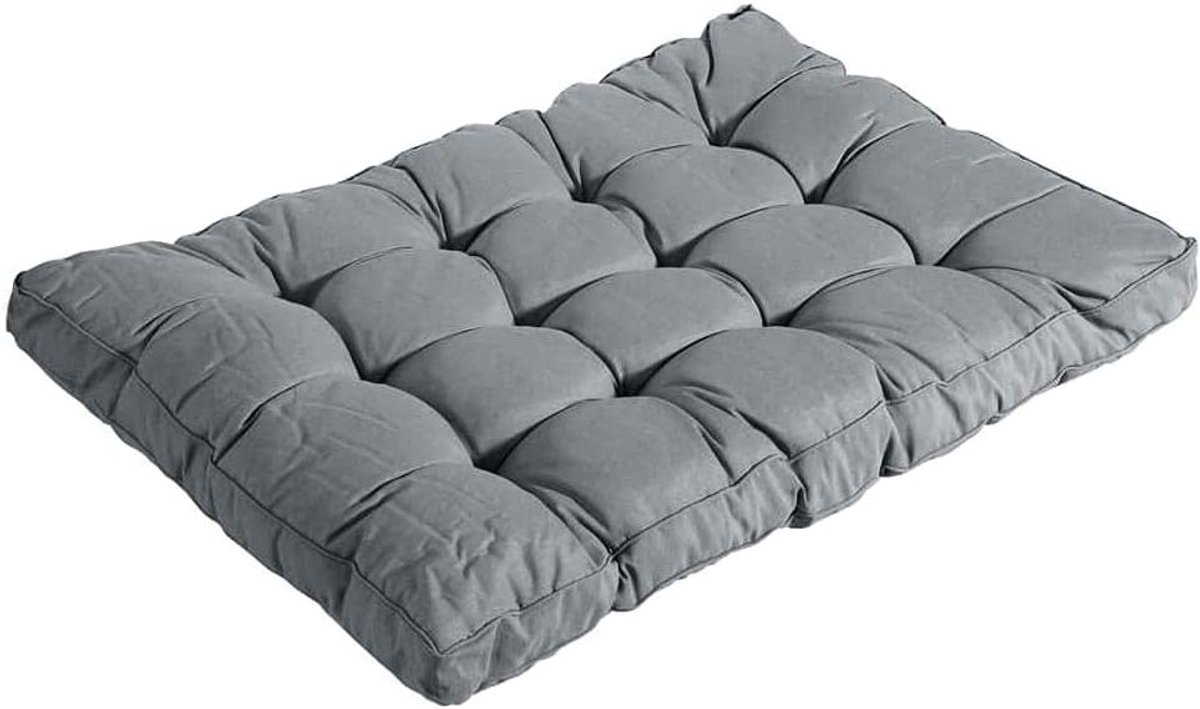 Palletzitkussen - Loungekussen - Terras Ontspannen - Groot Ademend Vermogen - 120x80cm - Grijs