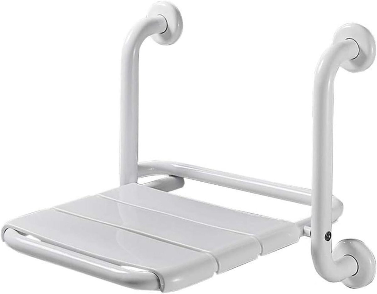 Douchekruk Vouwen - Douchestoel Wandmontage - Veilig Douchen - Met Armleuningen - 150 kg capaciteit - Wit