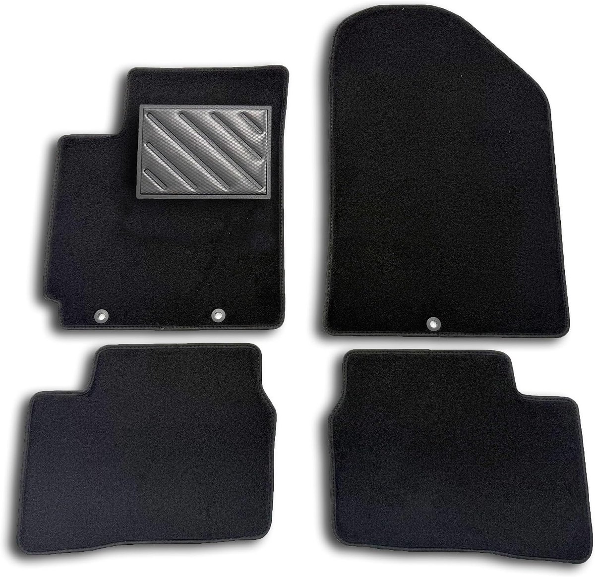 SnelShoppen - Vloermatten voor Kia Picanto II 2011-2017, Perfecte Pasvorm, Antislip, Versterkte Rubber Hakbescherming, Inclusief Oogjes