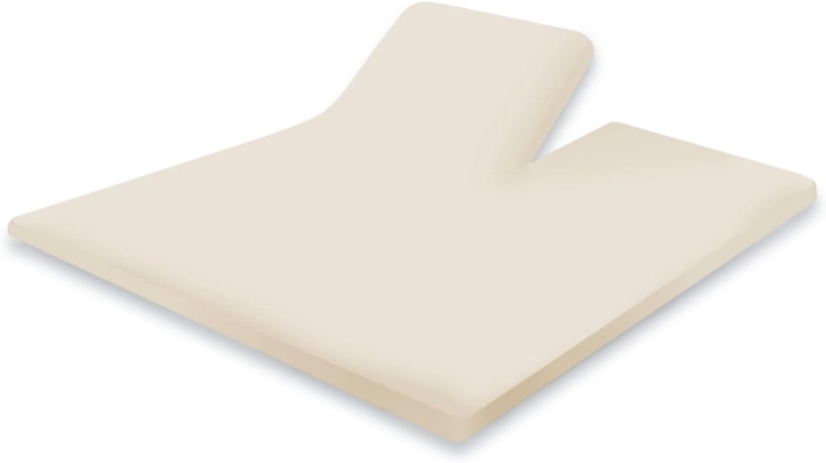 SnelShoppen - Split topper hoeslaken Percale katoen - ivoor 180x210/220cm - luxe en comfortabel beddengoed