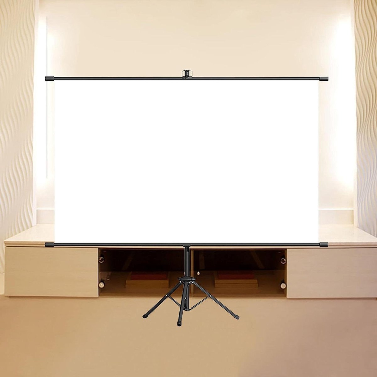 Mobiel Projectiescherm - Draagbaar Scherm Statief Scherm - Thuisbioscoop Presentaties - Anti-rimpel Glasvezel - 60 inch - Wit