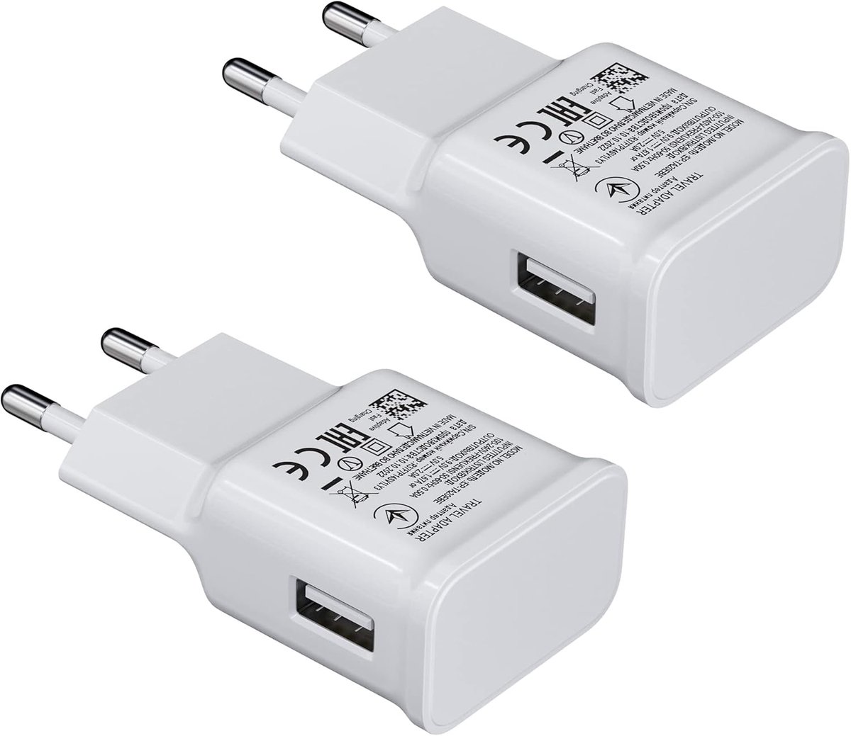 2 Stuks Oplader Usb 2A Adaptieve Charging Laadstekker Compatibel met