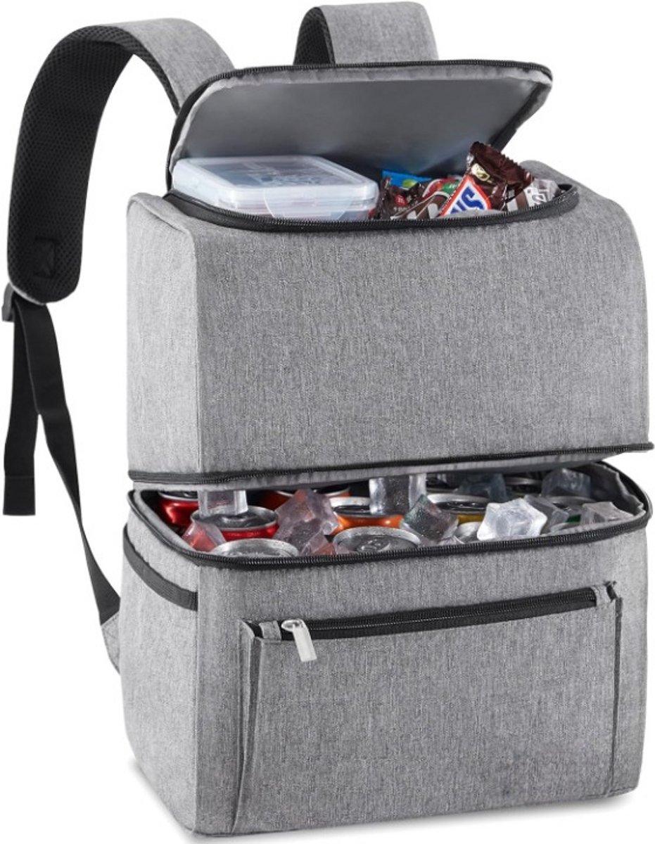 24-liter koelrugzak, koeltas, picknicktas, groot, geïsoleerd, voor mannen, vrouwen, op het strand, bij de picknick, voor kamperen, barbeque, wandelen, 18L
