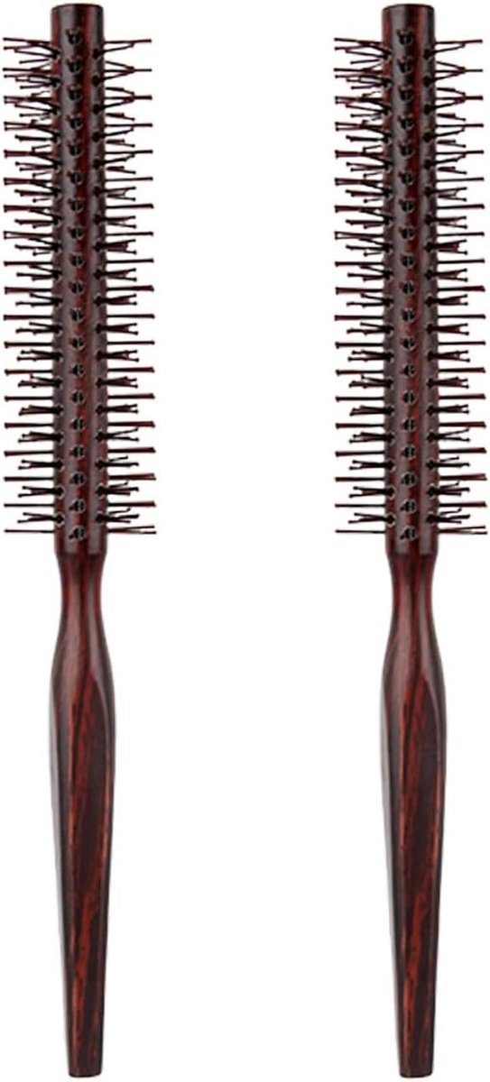 Haarkam Set - Kammen Hout - Haarstyling - Duurzaam Houten Handvat - 2 stuks 21 cm - Roodbruin