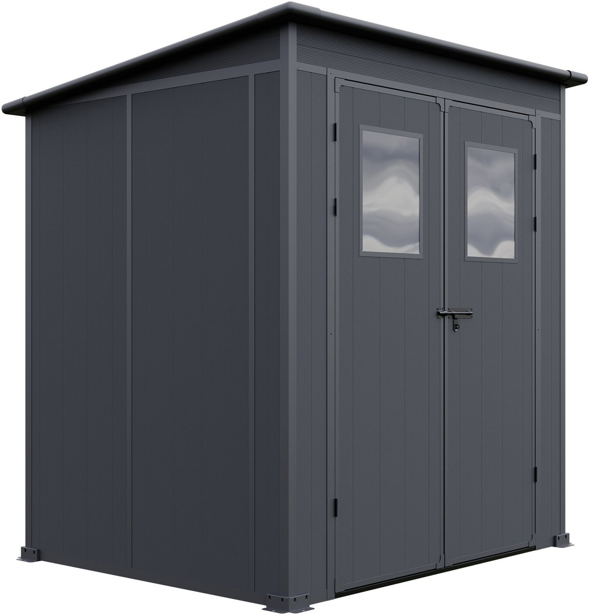 GFP Primeyard Kunststof tuinschuur 176x145x199 cm tuinhuis antraciet