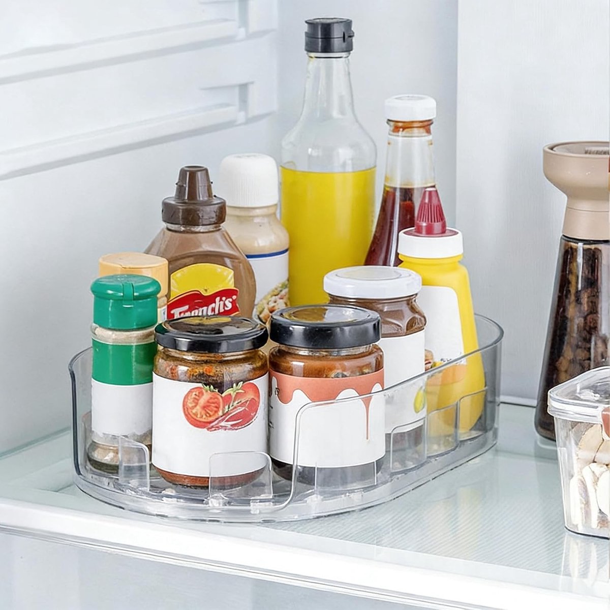 Draaiplateau voor Koelkast - 360 Graden Organizer voor Flessen en Keukenaccessoires, Transparant en Ruimtebesparend