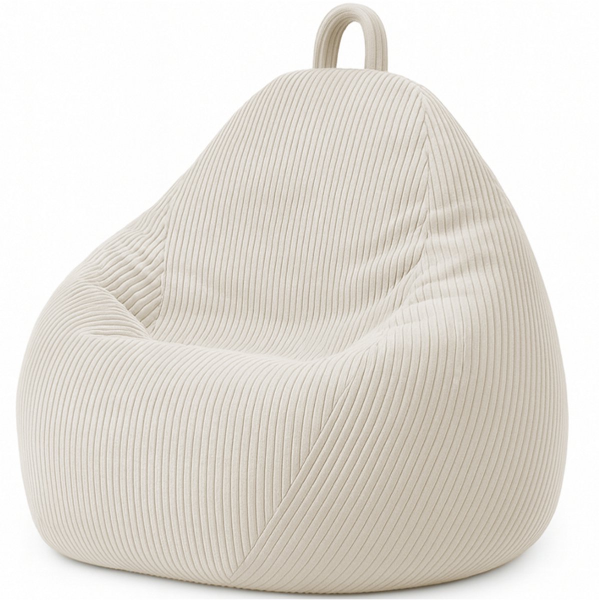 Bananair - Peervorm zitzak - ribfluweel - Afneembare hoes - Volwassenen & Kinderen - Beige - 105 x 85 cm