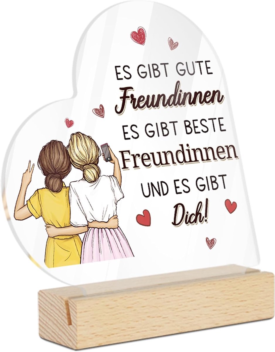 Decor Vriendschap acryl tafeldecoratie – beste vriendinnen spreuk – cadeau voor beste vriendin, verjaardag, vriendschapscadeau