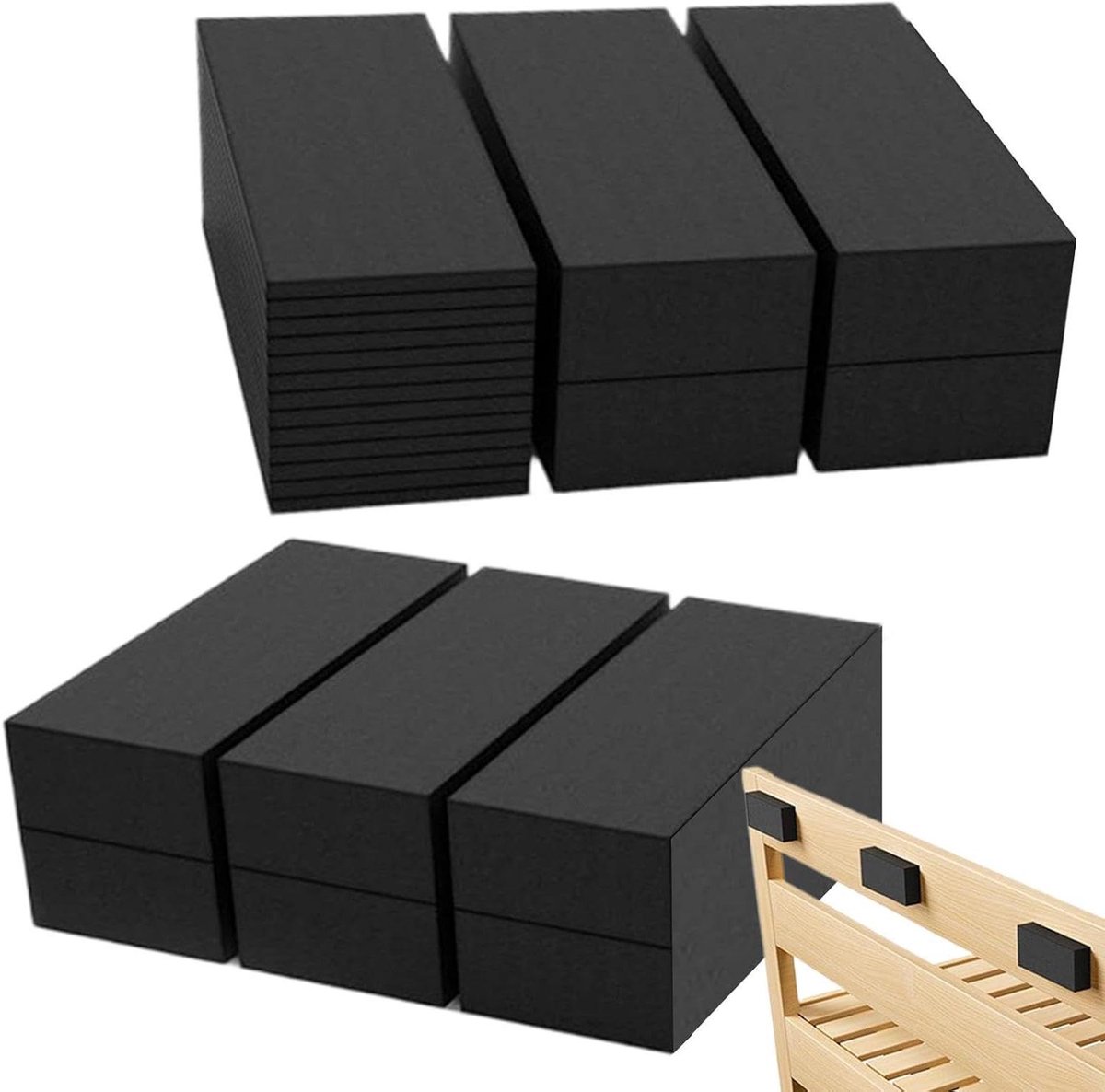 Hoofdbord Stopper - Bank Geluiddemper - Muur Beschermen - Zelfklevend EVA Schuim - 24 x 8 x 8 cm