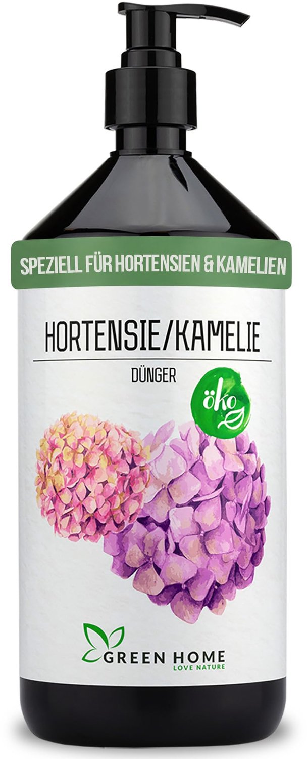 Green Home Love Nature - Vloeibare meststof voor hortensia en camelia - 1 liter met doseerpomp - NPK 5-5-7