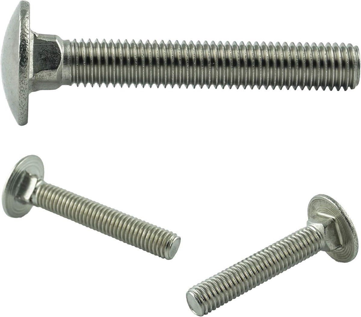 x 50 mm (10 stuks) slotschroeven met vierkante aanzet - roestvrij staal VA A2 V2A - platte ronde schroeven volledig roestvrij - DIN 603 - ISO 8677 | AGBERG