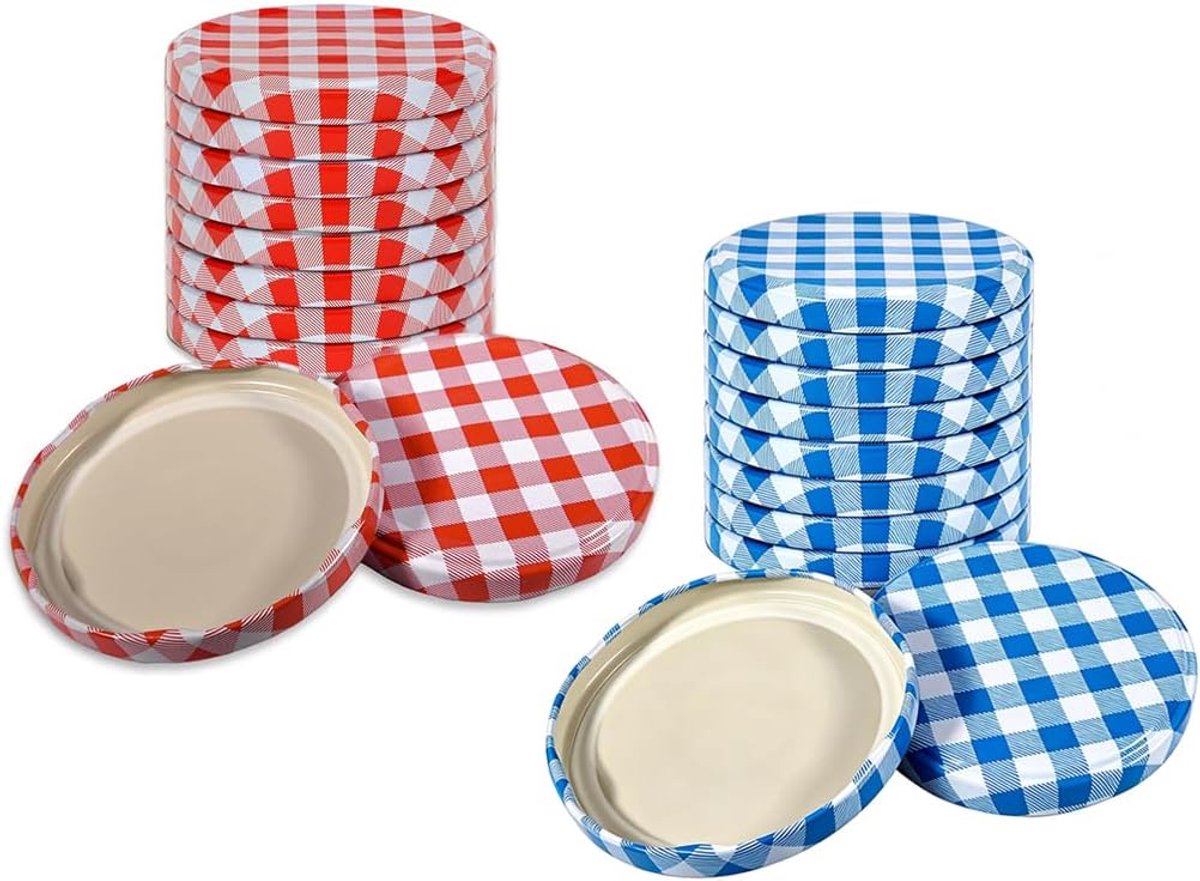 Deksels, 82 mm twist-off deksel van metaal, reservedeksel voor schroefpotten, schroefdeksel voor potten, flessen met een diameter van 82 mm, voor jampotten, sauzenpotten