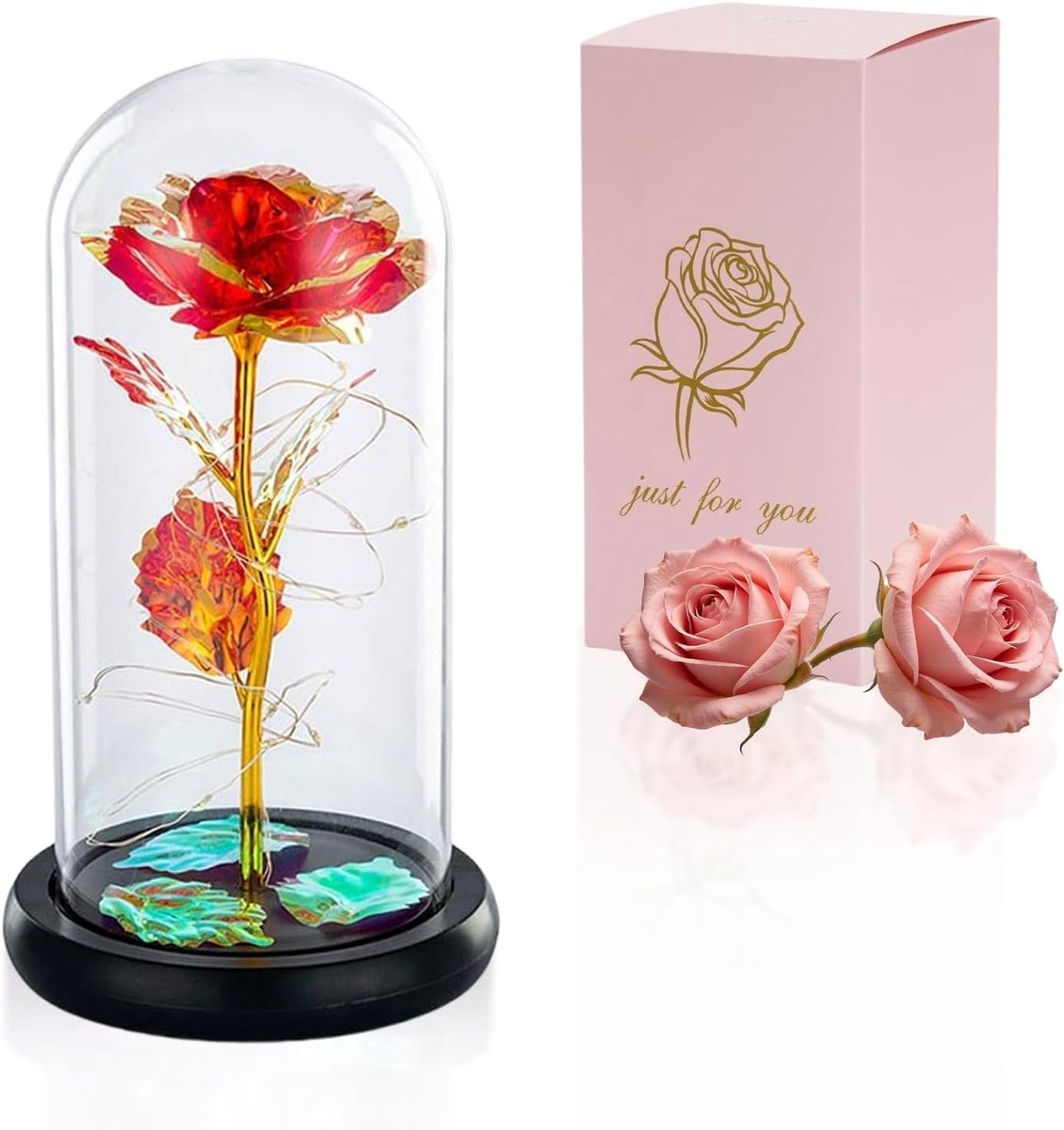 Rose, eeuwig kristal LED-verlichting voor mama, schoonheid en beest roos, bloem cadeau voor verjaardag en Valentijnsdag vriendin en vrouw