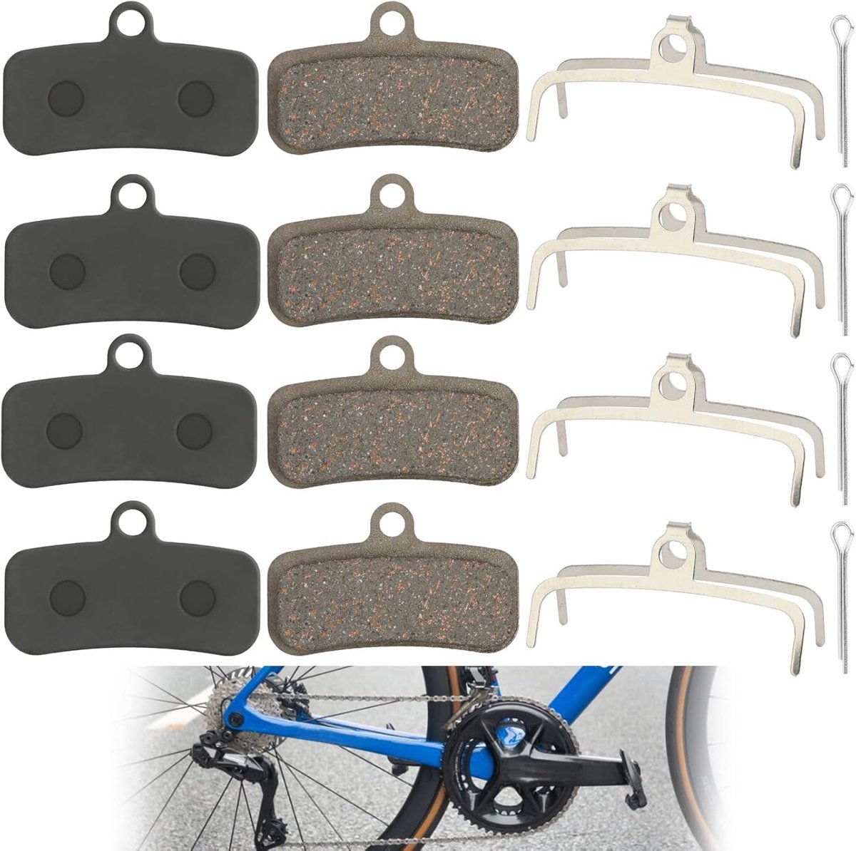 4 paar Performance Remblokken Remblokken voor Fietsschijfrem Compatibel met Shimano D02S D03S Saint BR-MT420 SLX M8120 M7120 M6120 M8020 M820 M810 M640 MT520 MT420 TAIWAN QUADIEM