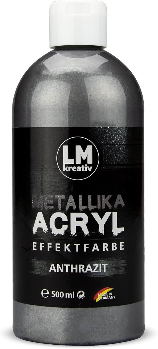 LM-Kreativ Metallika acrylverf - metallic effect - antraciet - 500 ml