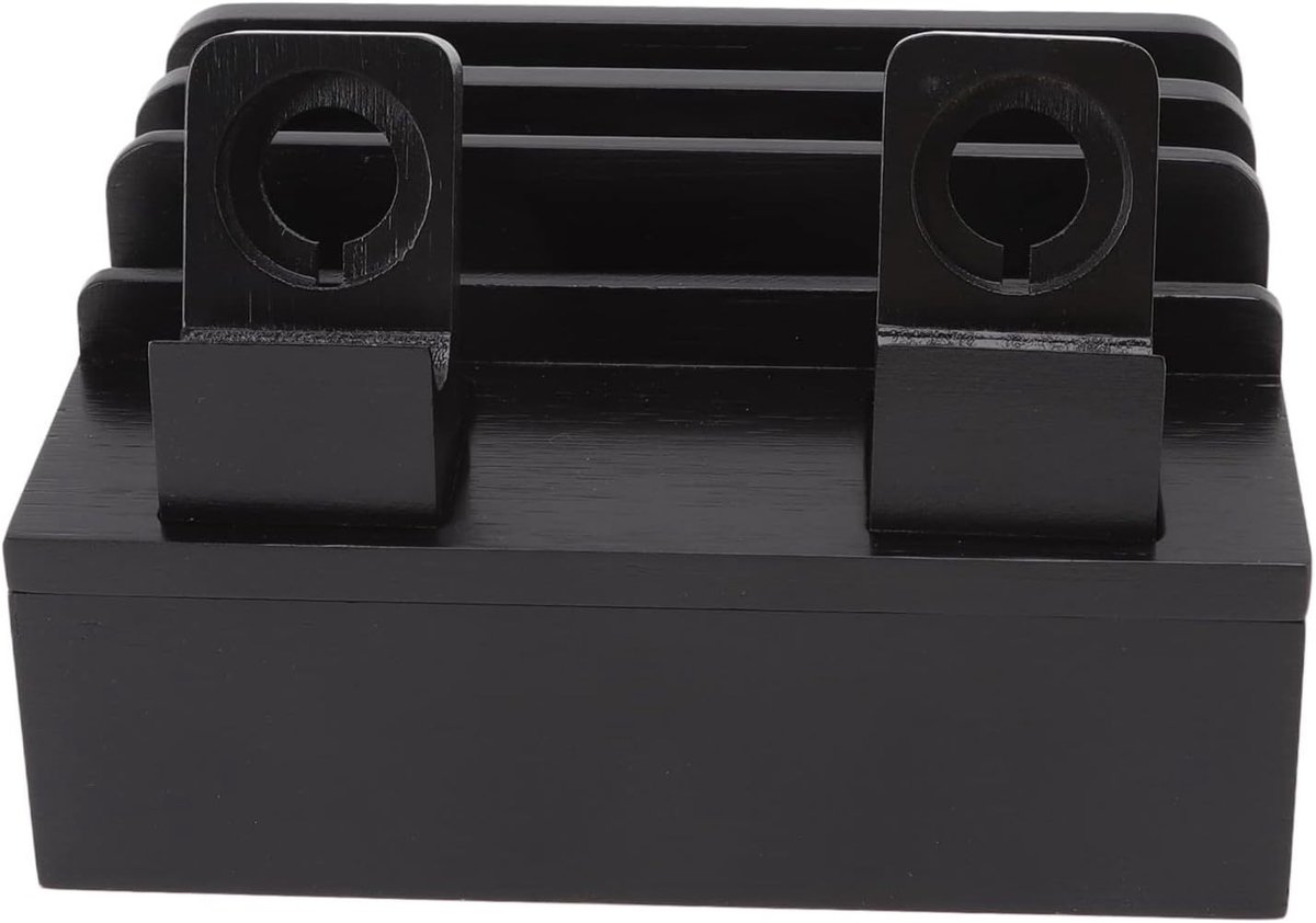 Houten laadstation, 5 vakken, dockingstation, bamboe laadstation voor meerdere apparaten, desktop, mobiele telefoon, dockinghouder, USB-oplader, multi-oplader, organizer, houder voor telefoon